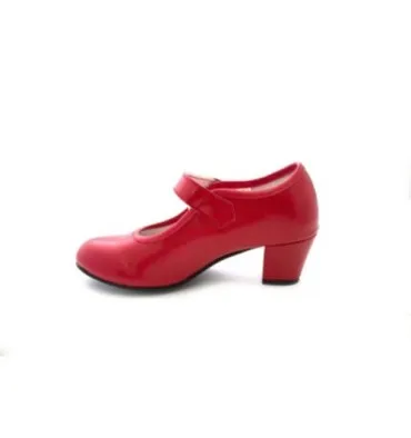 Zapato baile sevillanas flamenco para niña o mujer Danka en rojo