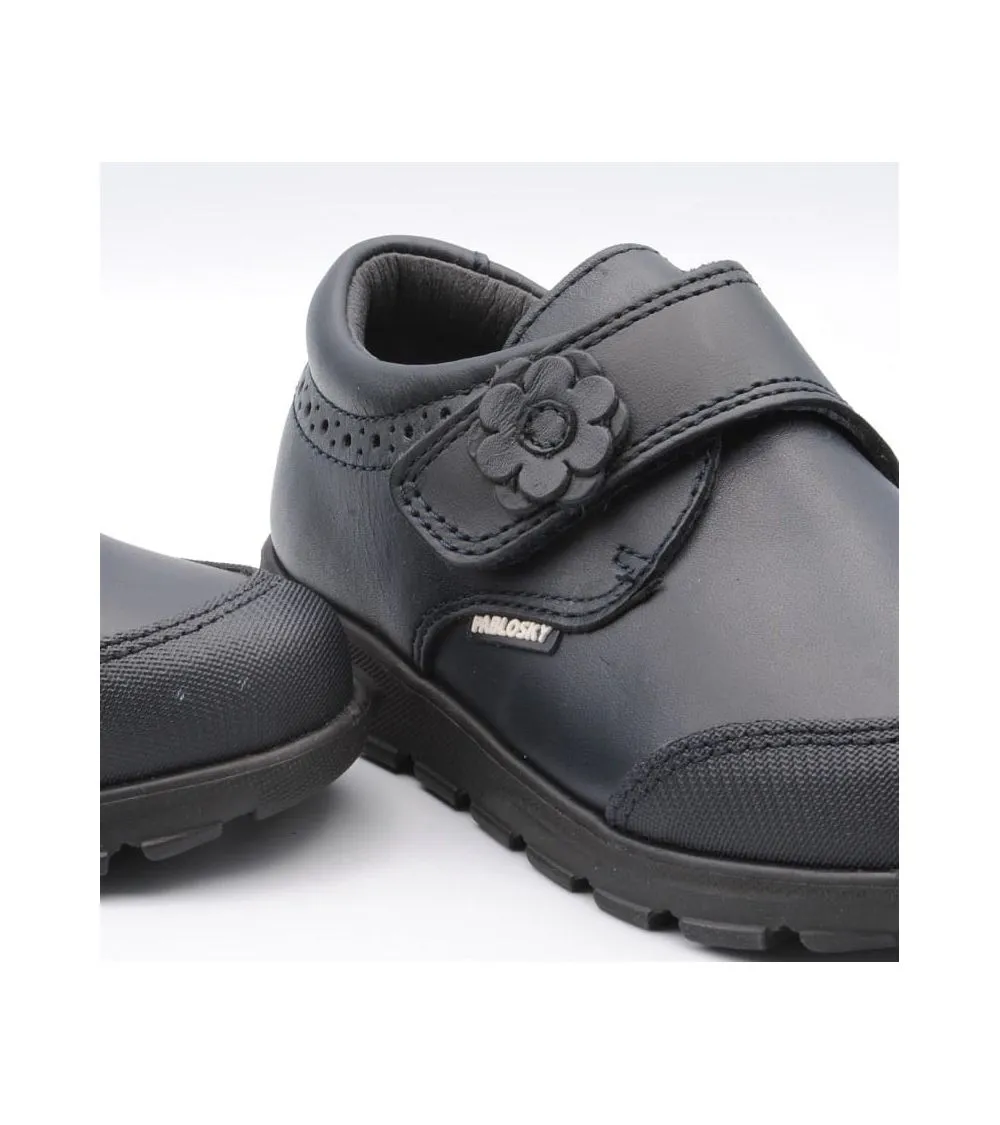 ZAPATO COLEGIAL PABLOSKY  NIÑA MARINO VELCRO CERRADO