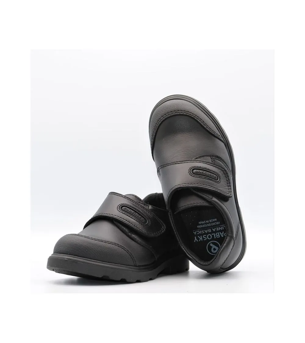 ZAPATO COLEGIAL PABLOSKY NIÑO NEGRO VELCRO