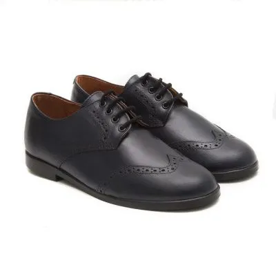 Zapato niño blucher piel marino