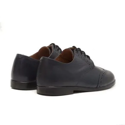 Zapato niño blucher piel marino