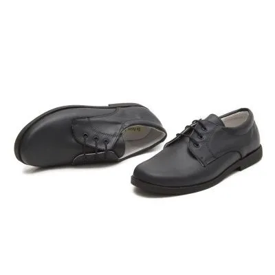 Zapato niño cordon piel marino