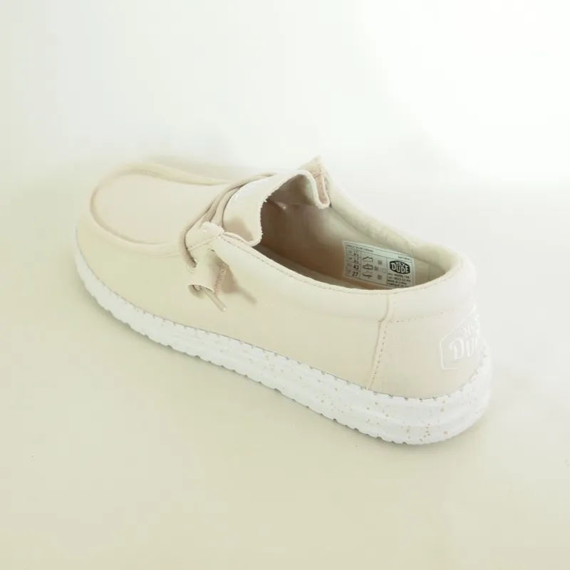 Zapatos Hey Dude 40009 Wally Slup Canvas Beige