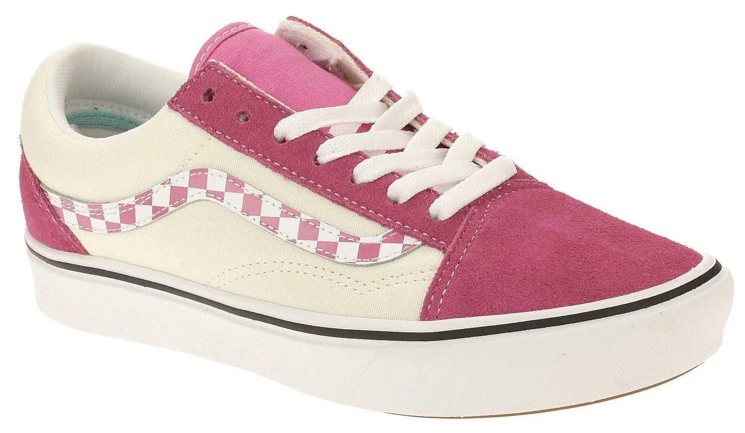 ZAPATOS VANS COMFYCUSH OLD SKOOL  SIDESTRIPE CHECK/CARMINE ROSE/TRUE WHITE