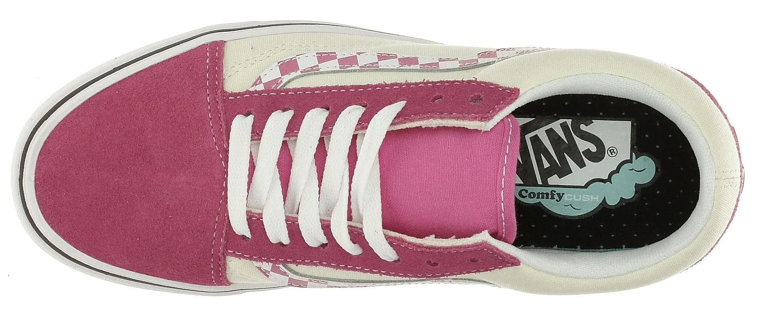 ZAPATOS VANS COMFYCUSH OLD SKOOL  SIDESTRIPE CHECK/CARMINE ROSE/TRUE WHITE